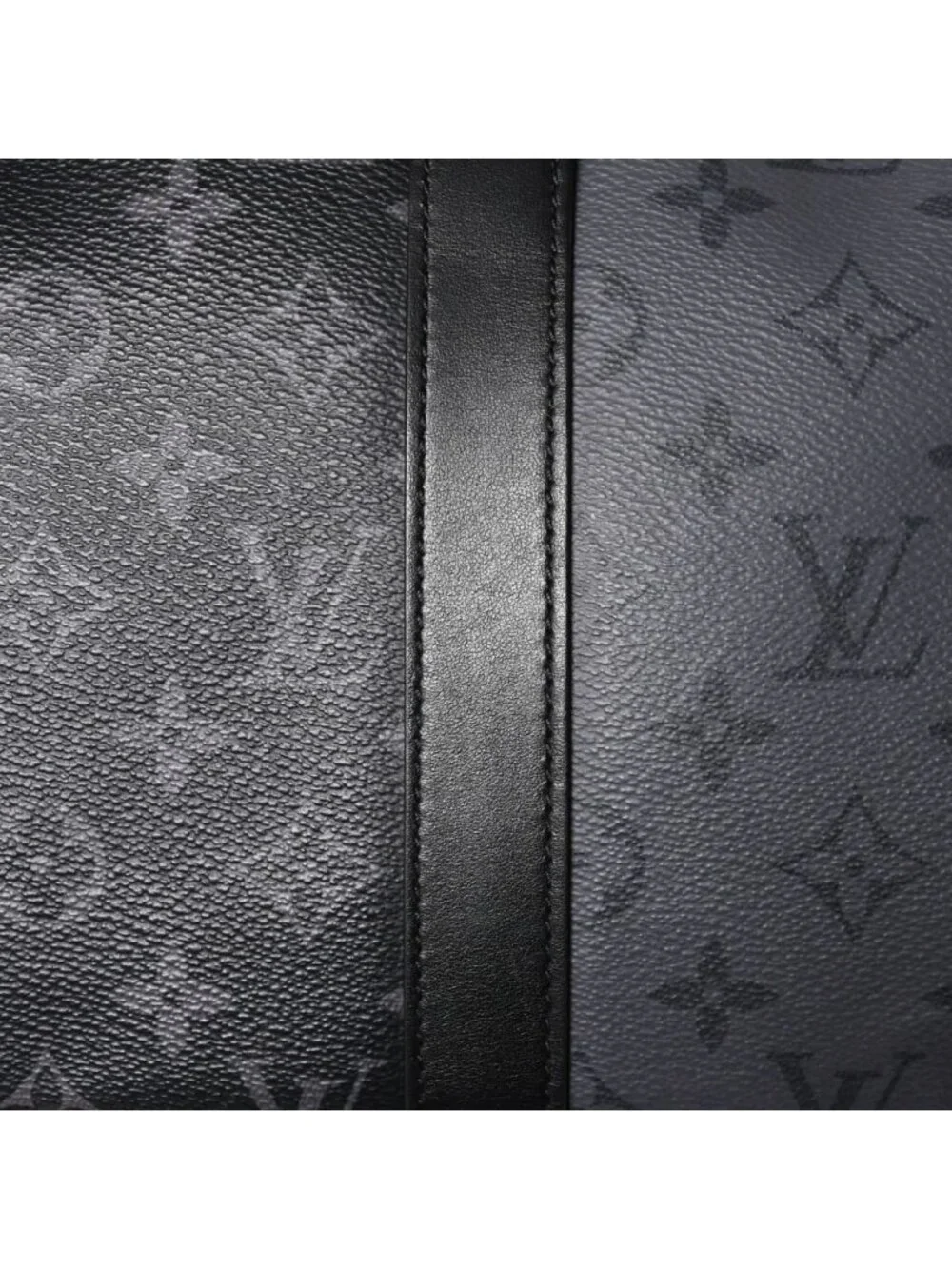 Louis Vuitton LV Keepall Bandouliere 50 Black Gray Silver